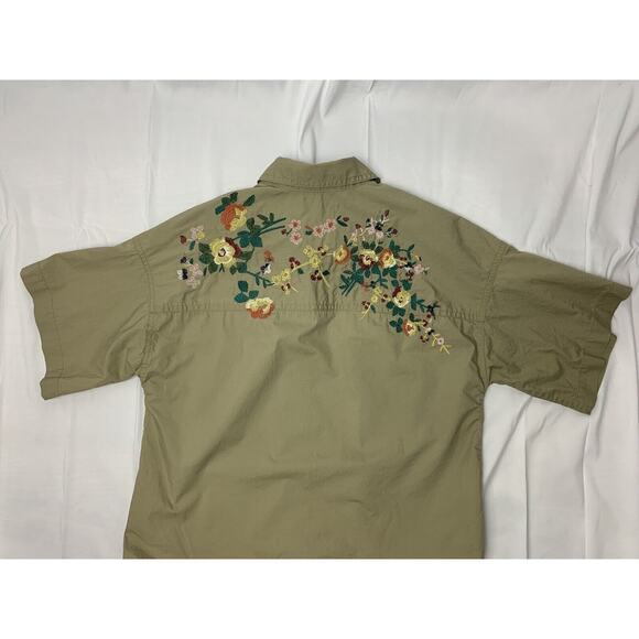Madewell Woman’s Button-Up Tie Front Camp Shirt Embroidered Floral Pattern S - Picture 12 of 12